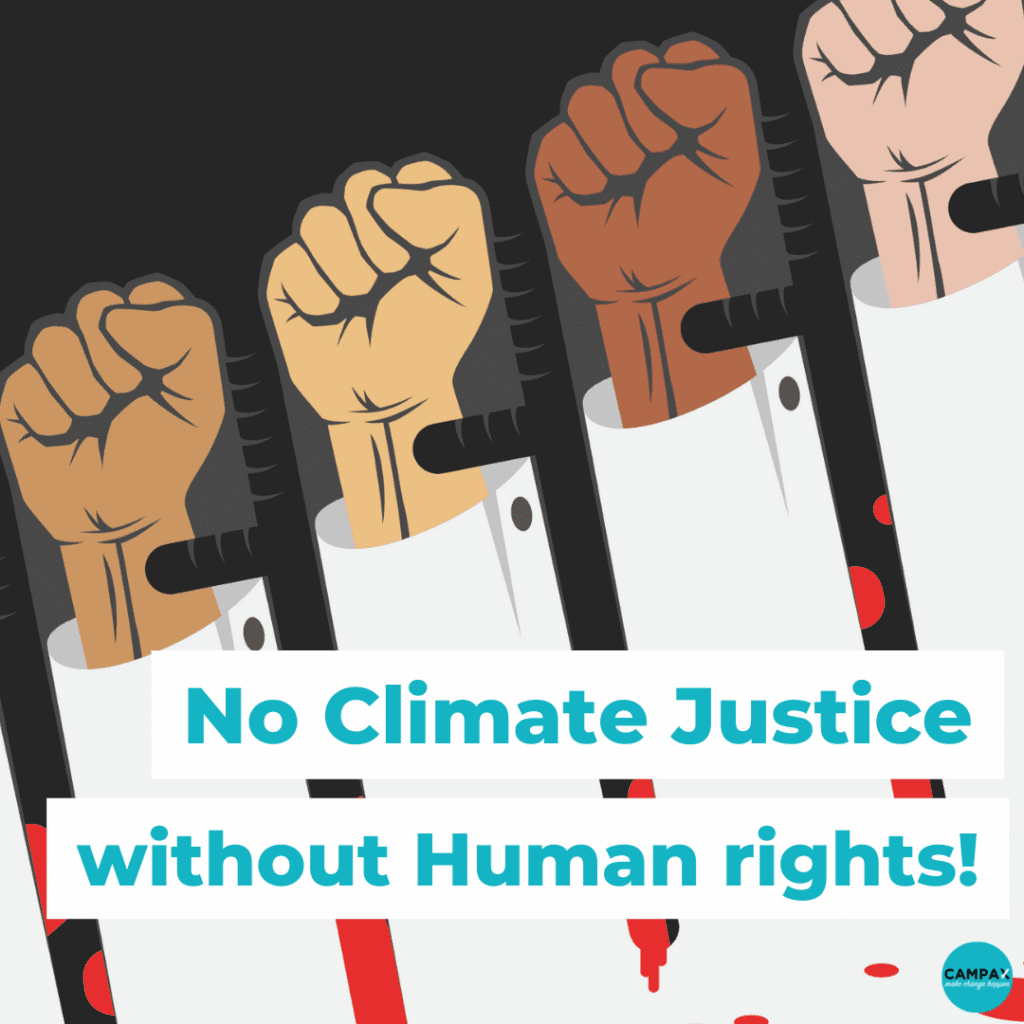 Kein Klimaschutz ohne Menschenrechte (No Climate Justice without Human rights)