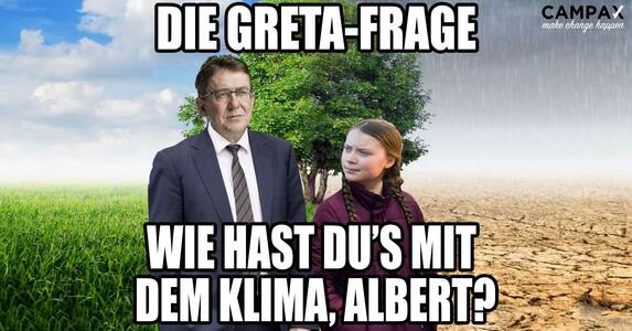 Greta-Frage von Campax an Albert Rösti – Greta-Thunberg – Gretchenfrage