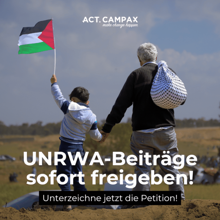 UNRWA-Beiträge für Gaza sofort freigeben! (Petition))