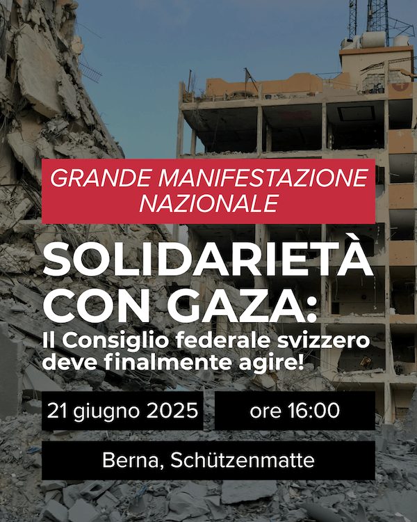 Grande manifestazione nazionale il 21 giugno a Berna alle 16:00 sulla Schützenmatte